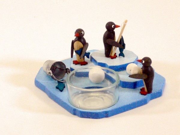 Teelichthalter Pinguine beim Angeln