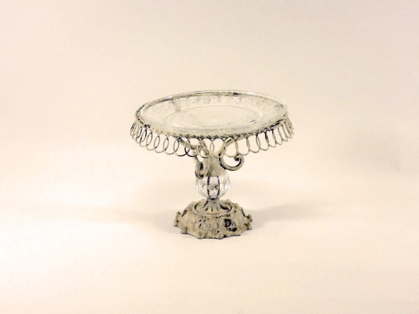 M.-Tortenplatte auf Fuß, mit Teller