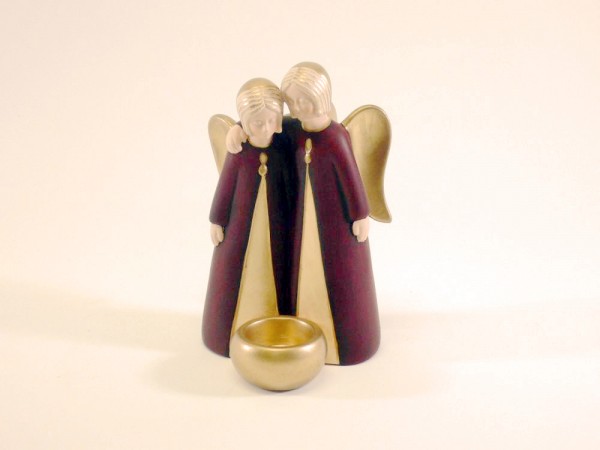 Engelpaar Sarah mit Teelicht