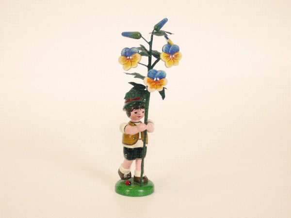 Blumenjunge mit Hornveilchen