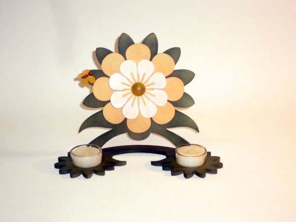 Teelichthalter Blüte farbig