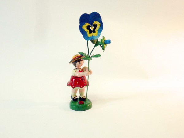 Blumenkind Mädchen mit Stiefmütterchen