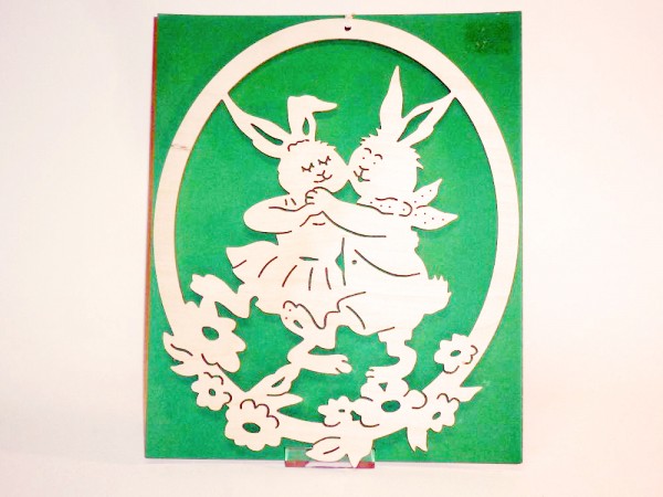 Fensterbild Hasentanz