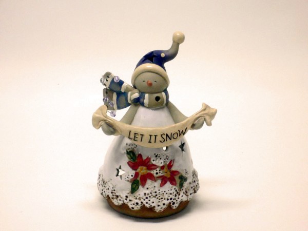 Teelichthalter Keramikschneemann