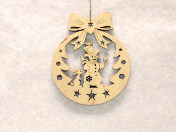 Baumbehang Kugel Schneemann mit Häschen