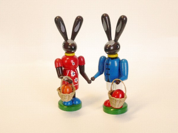 Osterhasenpaar farbig