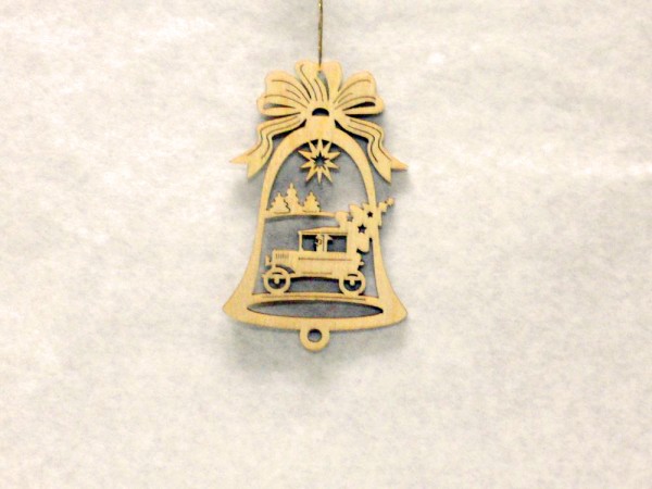 Baumbehang Glocke Auto mit Weihnachtsmann