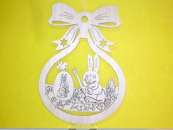 Fensterbild Hase mit Ei groß