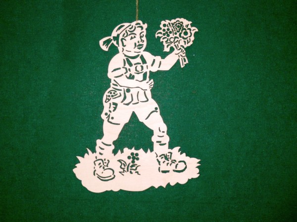 Fensterbild Blumenjunge